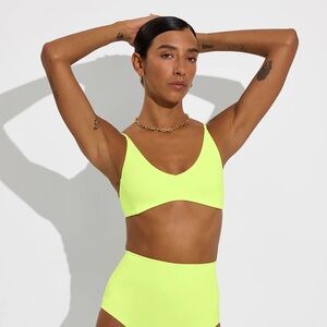LEFT ON FRIDAY Sunday Bikini Top in Limoncello size Small
